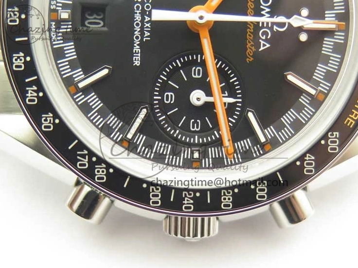 0507 Speedmaster Moonwatch OMF 1:1 Best Edition Black Dial Orange Hand on SS Bracelet A Timeless 8044